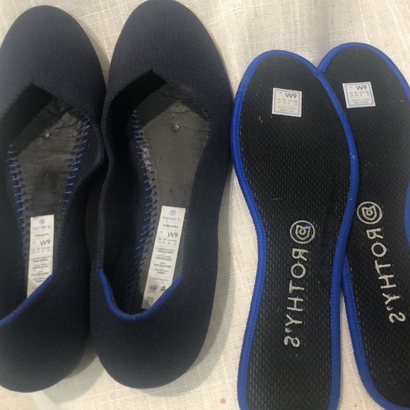 Rothy’s The Flat Round Toe Size 9 Navy Solid - Picture 7 of 10